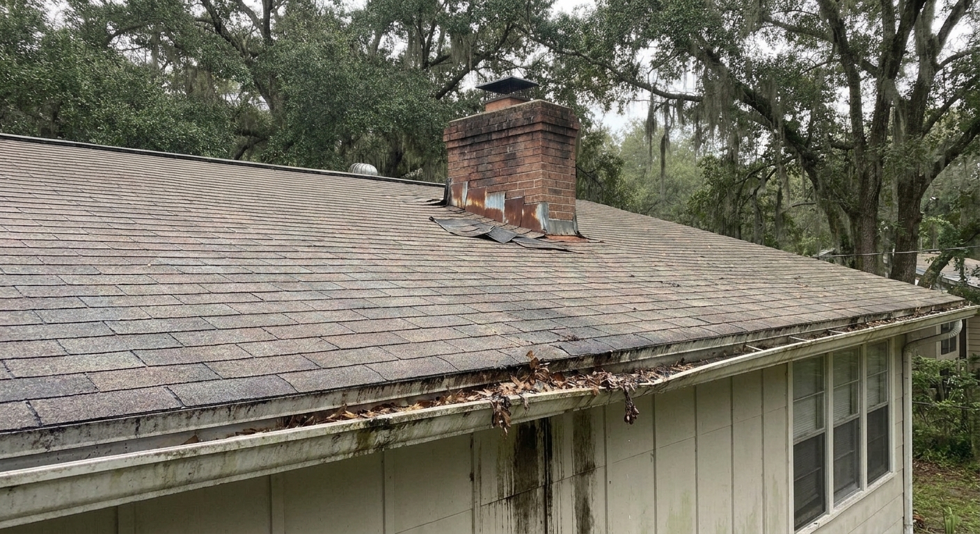 Storm damage and roof leaks on Gainesville homes