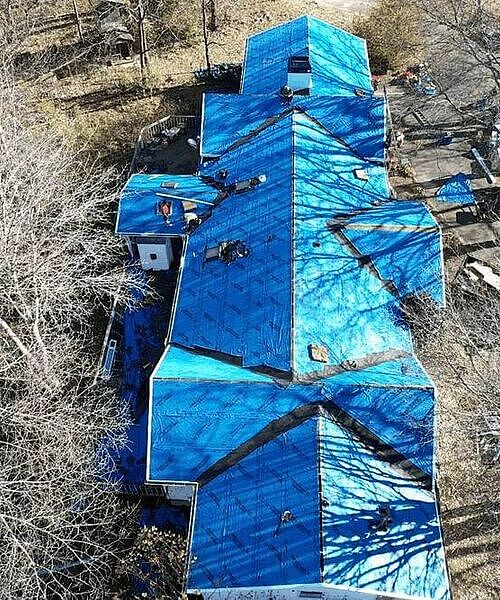 Protective materials used by U-Contract contractor Gainesville GA during exterior work in Gainesville GA.